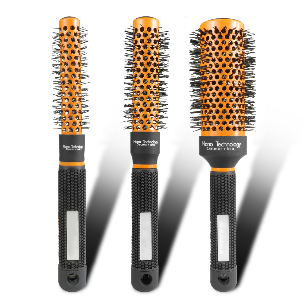 Orange 5 sizes round hair brush for hair blow out 